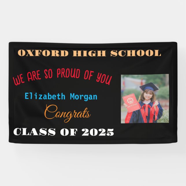 Personalised Modern graduation congratulations pho Banner (Horizontal)