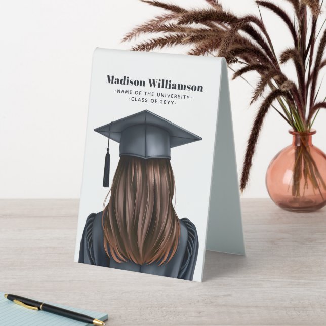 Personalised Modern Graduation Female Graduate (In SItu (Table))