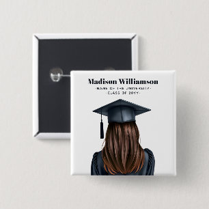 Personalised Modern Graduation Female Graduate 15 Cm Square Badge