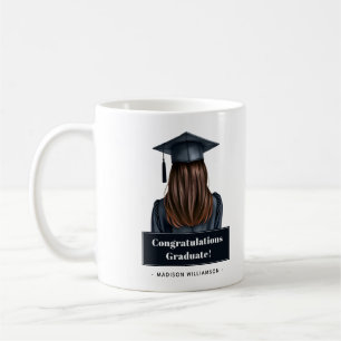 Personalised Modern Graduation Female Graduate Coffee Mug