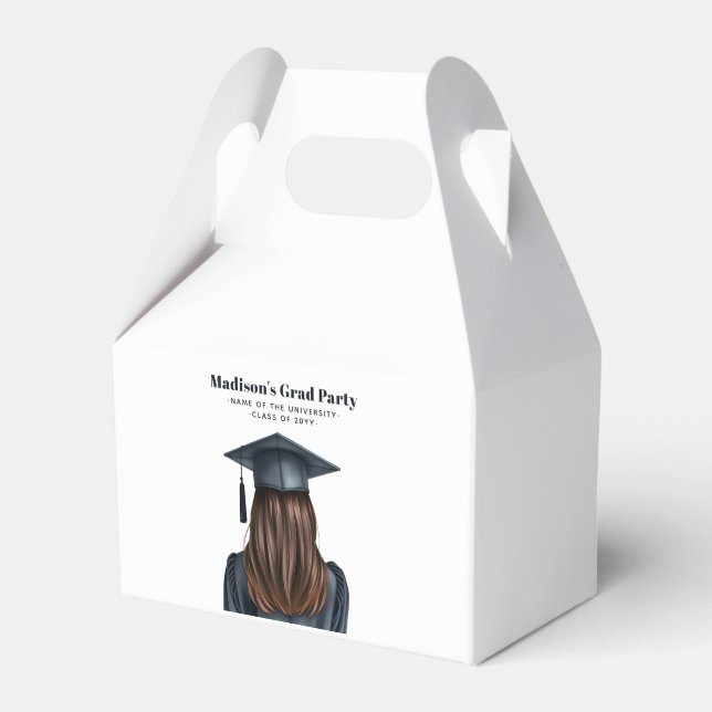Personalised Modern Graduation Female Graduate Favour Box (Front Side)