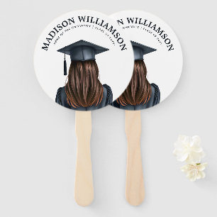 Personalised Modern Graduation Female Graduate Hand Fan
