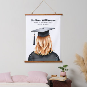 Personalised Modern Graduation Female Graduate Hanging Tapestry
