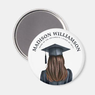 Personalised Modern Graduation Female Graduate Magnet