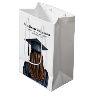 Personalised Modern Graduation Female Graduate Medium Gift Bag