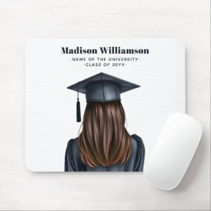 Personalised Modern Graduation Female Graduate Mouse Pad