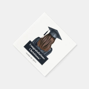 Personalised Modern Graduation Female Graduate Napkin