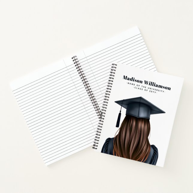 Personalised Modern Graduation Female Graduate Notebook (Inside)