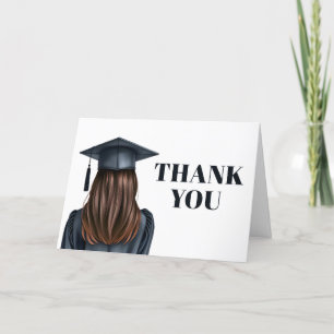 Personalised Modern Graduation Female Graduate Thank You Card