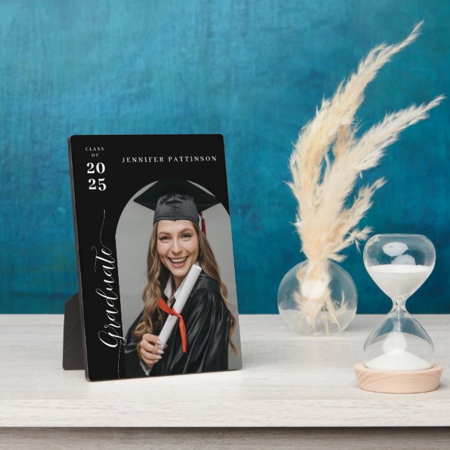 Personalised Modern Graduation Photo  Plaque (Side)