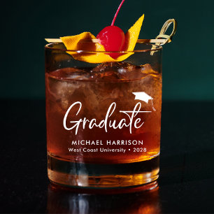 Personalised Modern Graduation Whiskey Glass