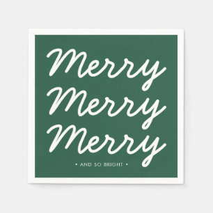 Personalised Modern Green Christmas  Napkin