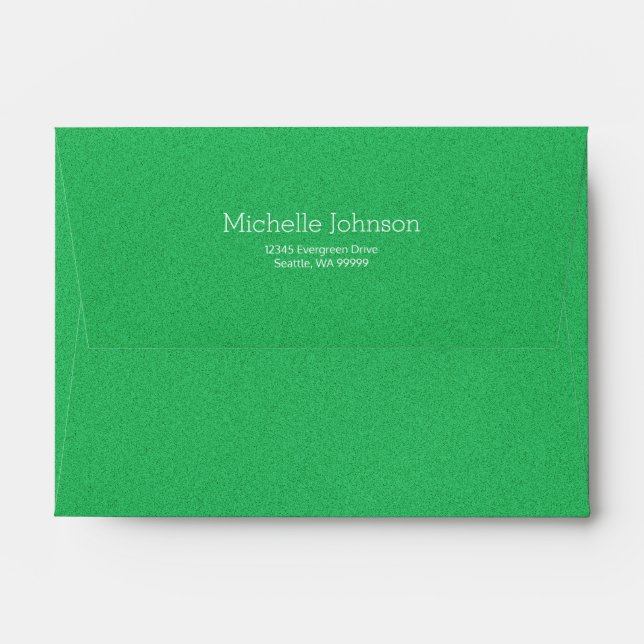 Personalised Modern Green Grainy Texture Envelope (Back (Top Flap))