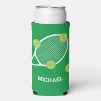 Personalised Modern Green Tennis Racket Ball