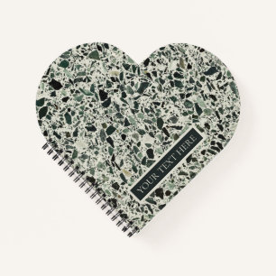 Personalised Modern Green Terrazzo Notebook