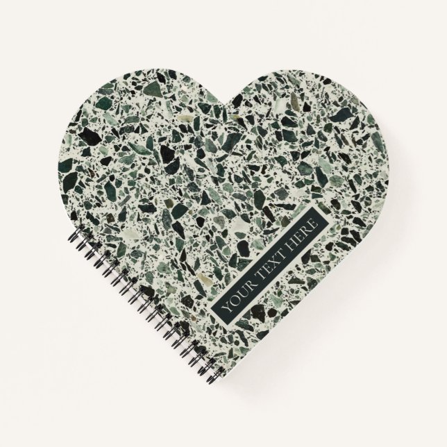 Personalised Modern Green Terrazzo Notebook (Front)