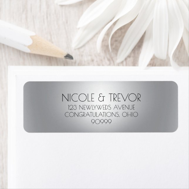 Personalised Modern Grey Return Address Label (Insitu)