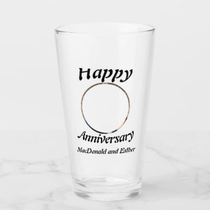 Personalised Modern Happy Anniversary photo Glass