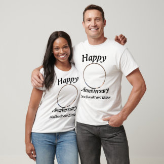 Personalised Modern Happy Anniversary photo T-Shirt