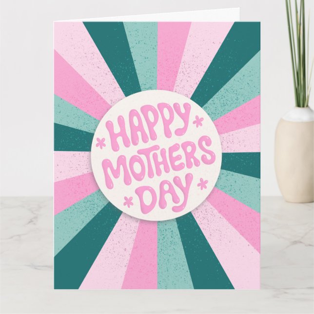 Personalised Modern Happy Mothers Day Typography Card (Front)