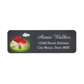 Personalised Modern House Return Address Label