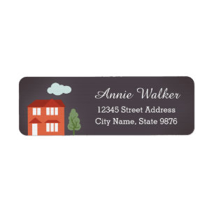 Personalised Modern House Return Address Label