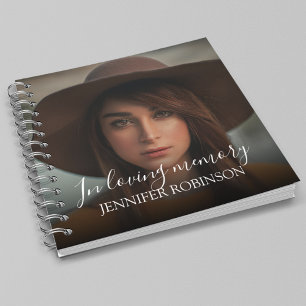 Personalised Modern In Loving memory Memorial Notebook