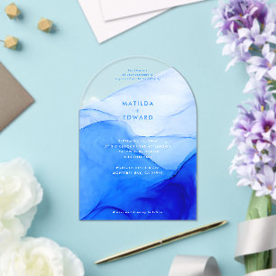 Personalised Modern Ink Wedding Abstract Bold Acrylic Invitations