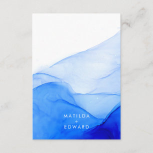 Personalised Modern Ink Wedding Details Bold Blue Enclosure Card