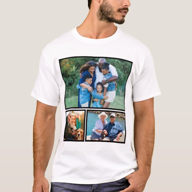 Personalised Modern Keepsake Photo Collage T-Shirt (Front)