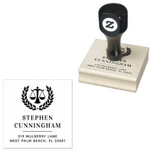 Personalised Modern Law Lawyer Attorney Rubber Stamp