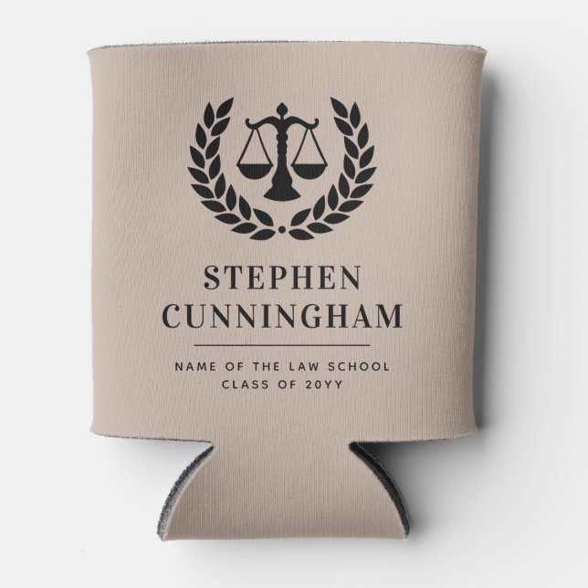 Personalised Modern Law School Graduation Can Cooler (Front)