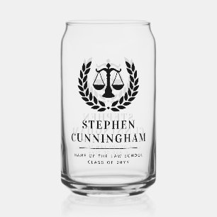 Personalised Modern Law School Graduation Can Glass