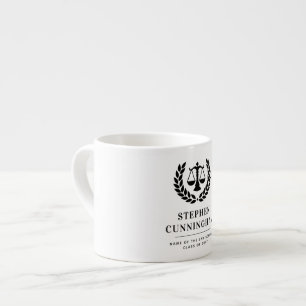 Personalised Modern Law School Graduation Espresso Cup