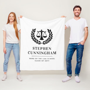 Personalised Modern Law School Graduation Fleece Blanket