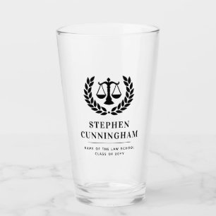 Personalised Modern Law School Graduation Glass