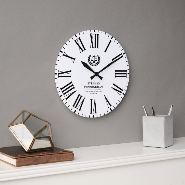 Personalised Modern Law School Graduation Large Clock (Office)
