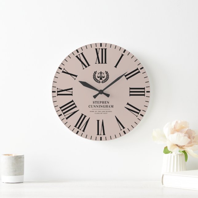 Personalised Modern Law School Graduation Large Clock (Home)