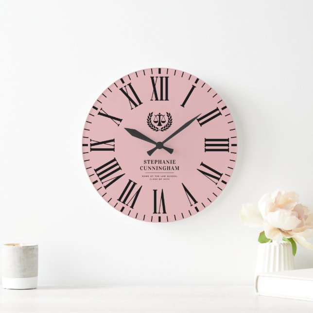 Personalised Modern Law School Graduation Large Clock (Home)