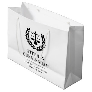 Personalised Modern Law School Graduation Large Gift Bag