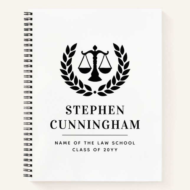 Personalised Modern Law School Graduation Notebook (Front)
