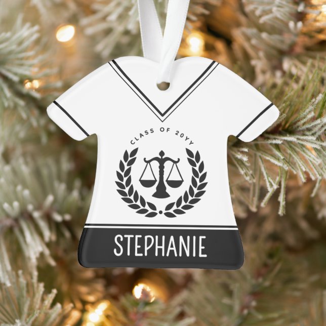 Personalised Modern Law School Graduation Ornament (Tree)