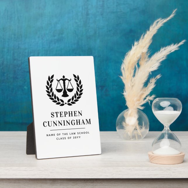 Personalised Modern Law School Graduation Plaque (Side)