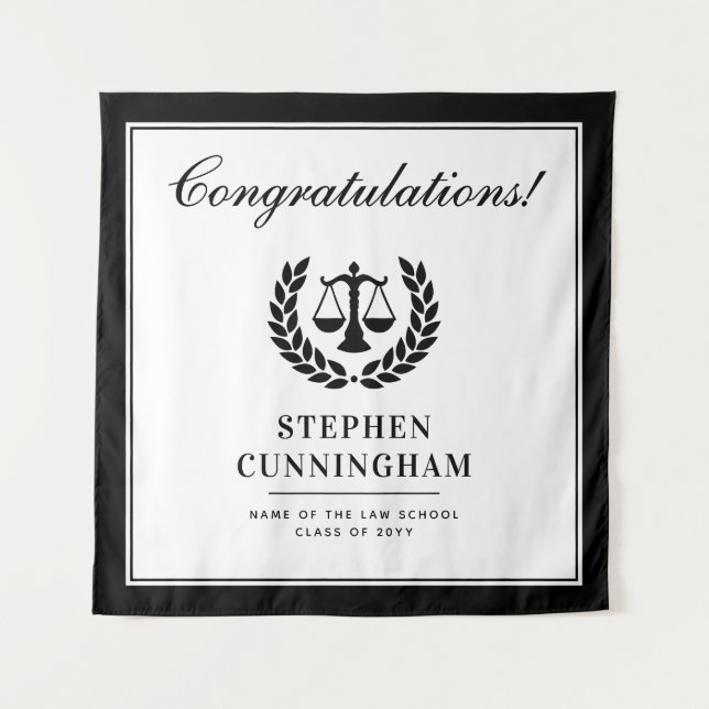 Personalised Modern Law School Graduation Tapestry (Front)