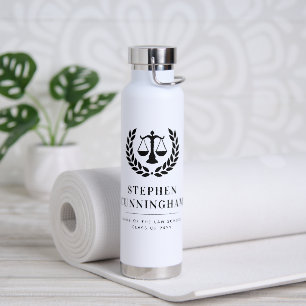 Personalised Modern Law School Graduation Water Bottle