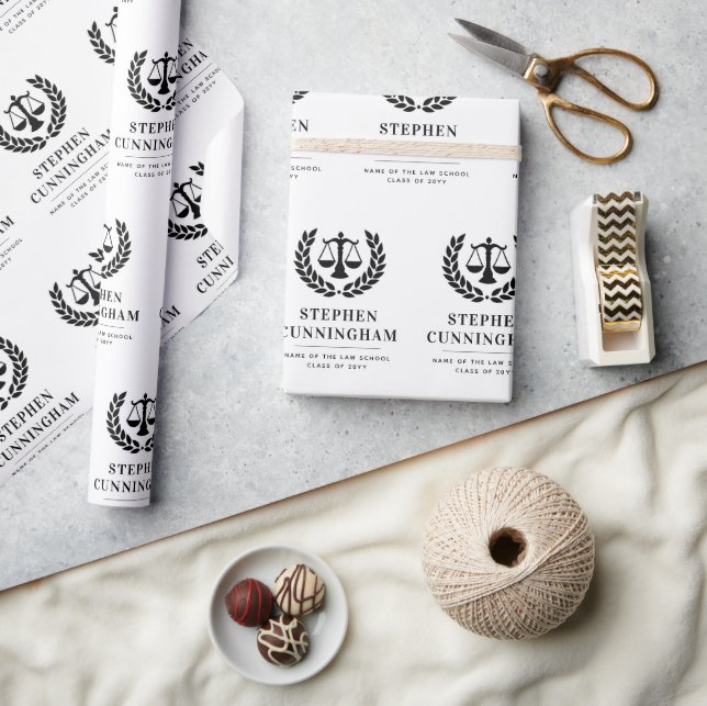 Personalised Modern Law School Graduation Wrapping Paper (Crafts)