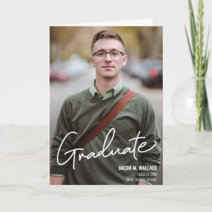 Personalised Modern Male Graduation Announcement F
