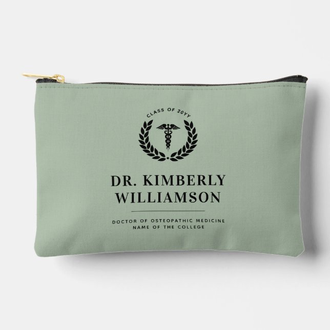 Personalised Modern Medical School Graduation Accessory Pouch (Front)