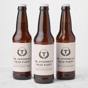 Personalised Modern Medical School Graduation Beer Bottle Label