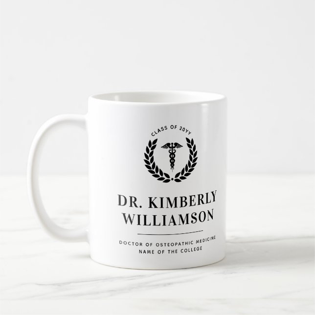 Personalised Modern Medical School Graduation Coffee Mug (Left)
